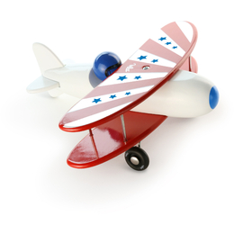 Vilac White Biplane Wooden Toy